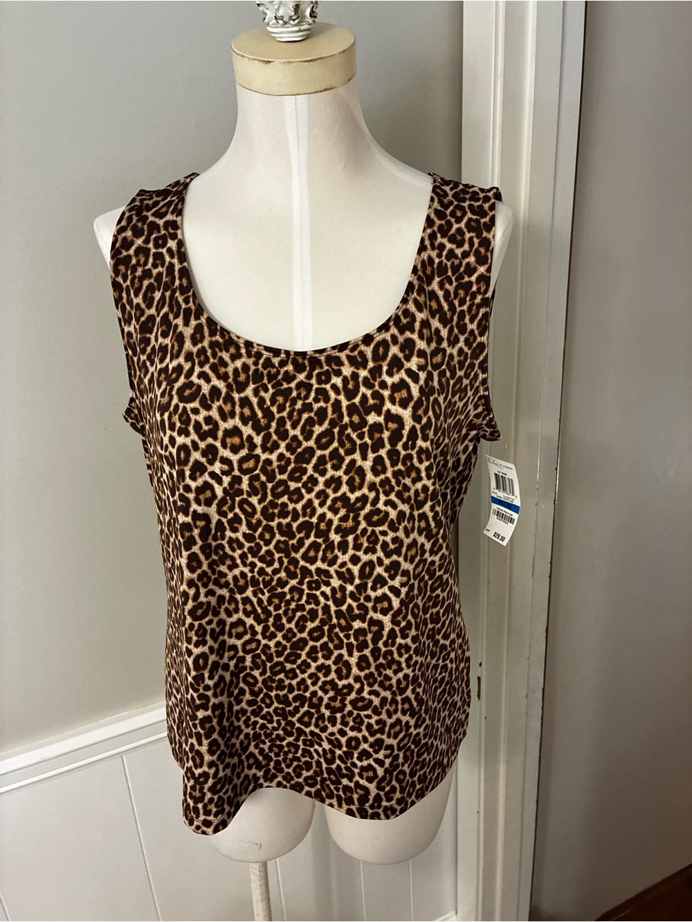 Charter Club Brown Leopard Print Tank Top